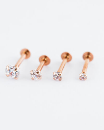 Labret strass Or Rose 18 K