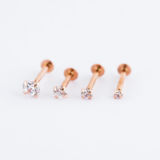 Labret strass Or Rose 18 K