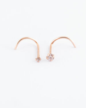 Nez strass Or Rose 18 K