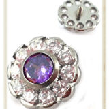 Cabochon fleur strass