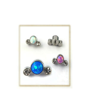 Cabochon opale et strass