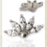 Cabochon demi-fleur Strass