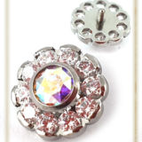 Cabochon fleur strass