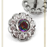 Cabochon fleur strass