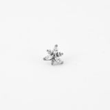 Tête labret fleurs strass Or blanc 18K