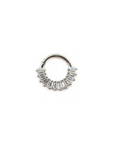 Anneaux Clicker 12 strass baguette